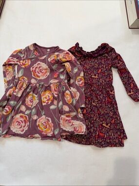 Tea Collection Dresses Plum Floral & Woodland Print